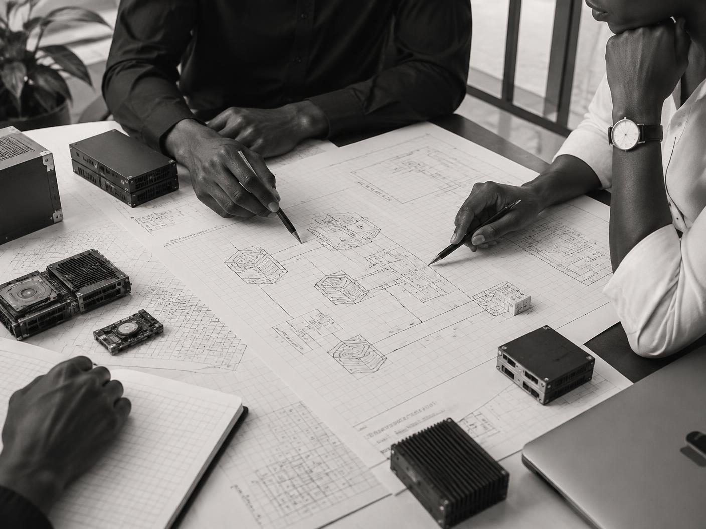 A team mapping a technology system around business needs